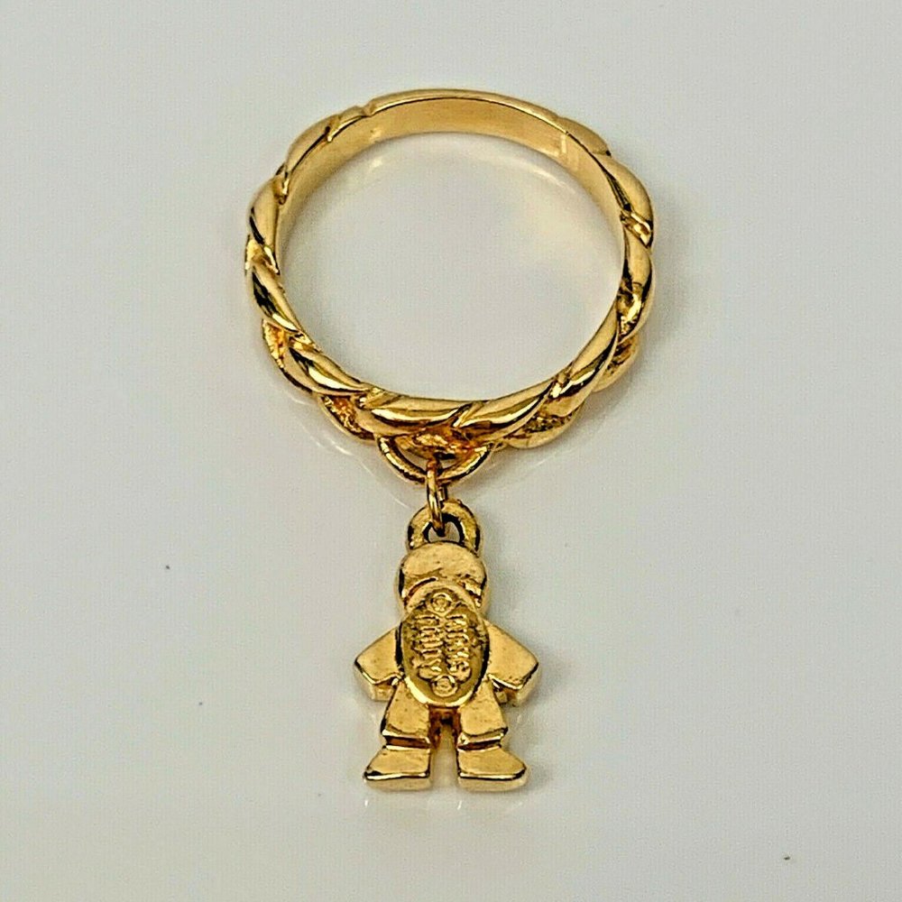 Kirks Folly Gold Tone Baby Boy Blue Crystal Ring - Picture 3 of 3